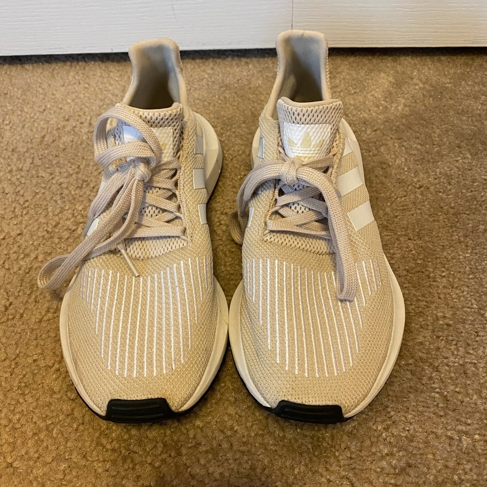 Beige Adidas Tennis Shoes